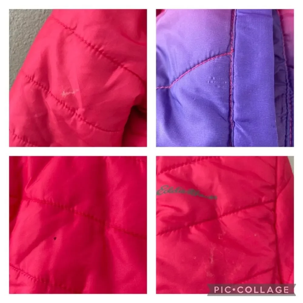 Eddie Bauer Reversible Deer Harbor Hooded Jacket - Pink Purple Ombre - M 10/12